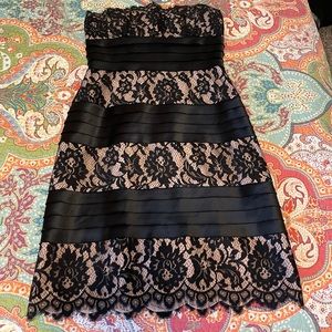 Black/cream lace cocktail dress
